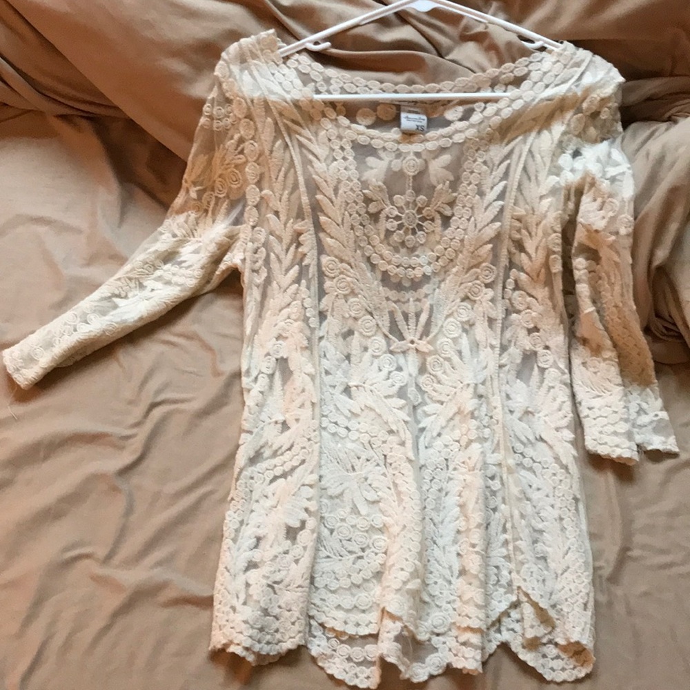 White lace shirt